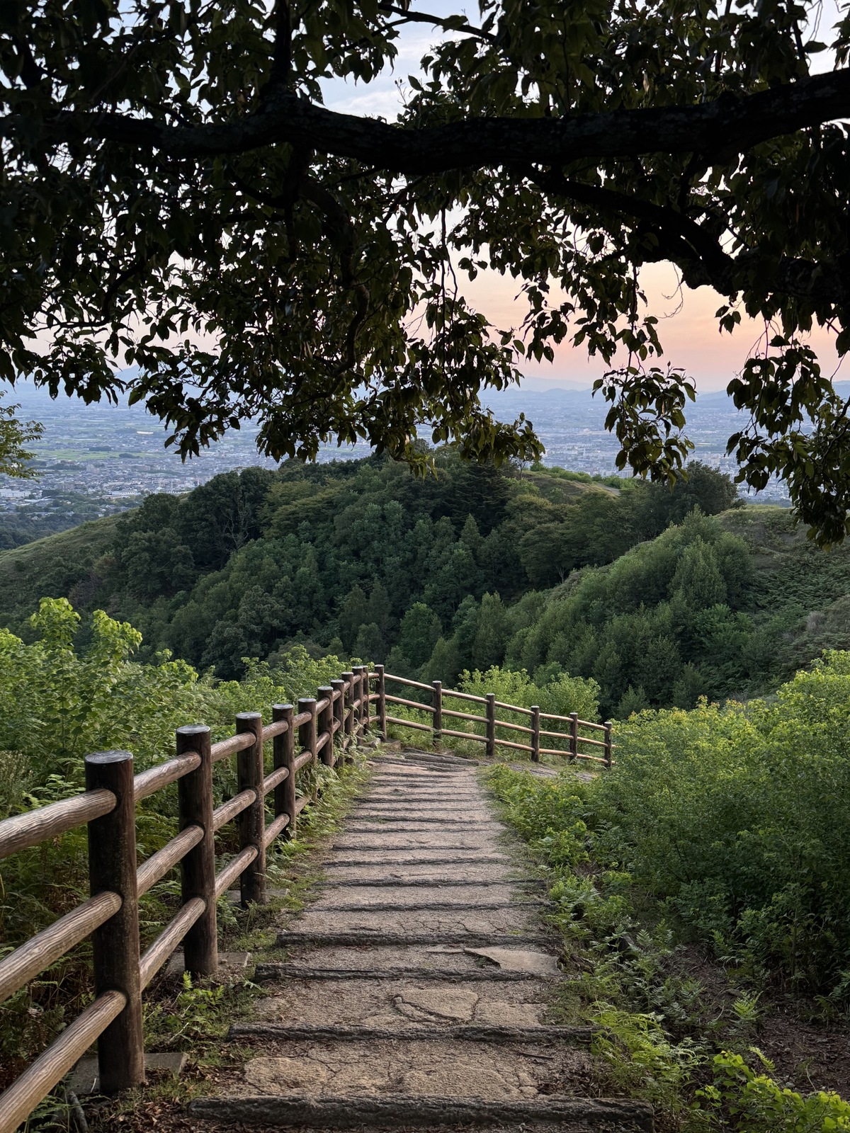 Тропинка, по которой мы спускались с видом на закат